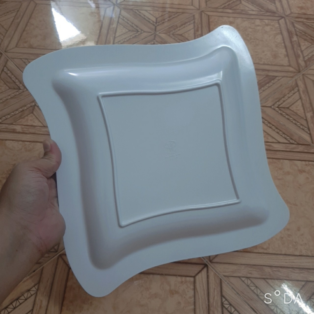 Dĩa vuông màu trắng dv59 ,dĩa nhựa melamine pataco