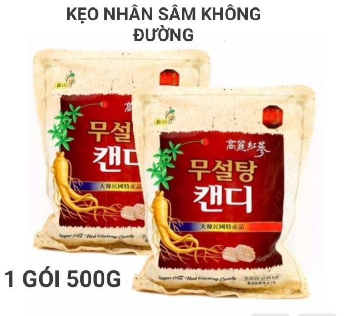 [HCM]Kẹo sâm không đường Hàn Quốc gói 500g date mới