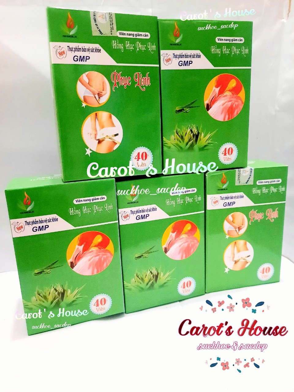 HCMViên uống giảm cân Hồng Hạc Phục Linh 100% Thảo dược 40 viên