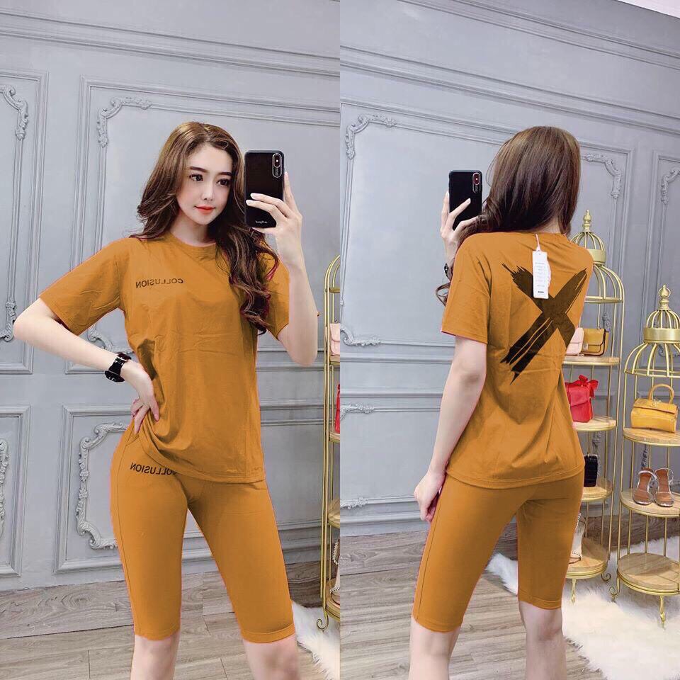 Bộ mặc nhà lửng ngố họa tiết siêu hot