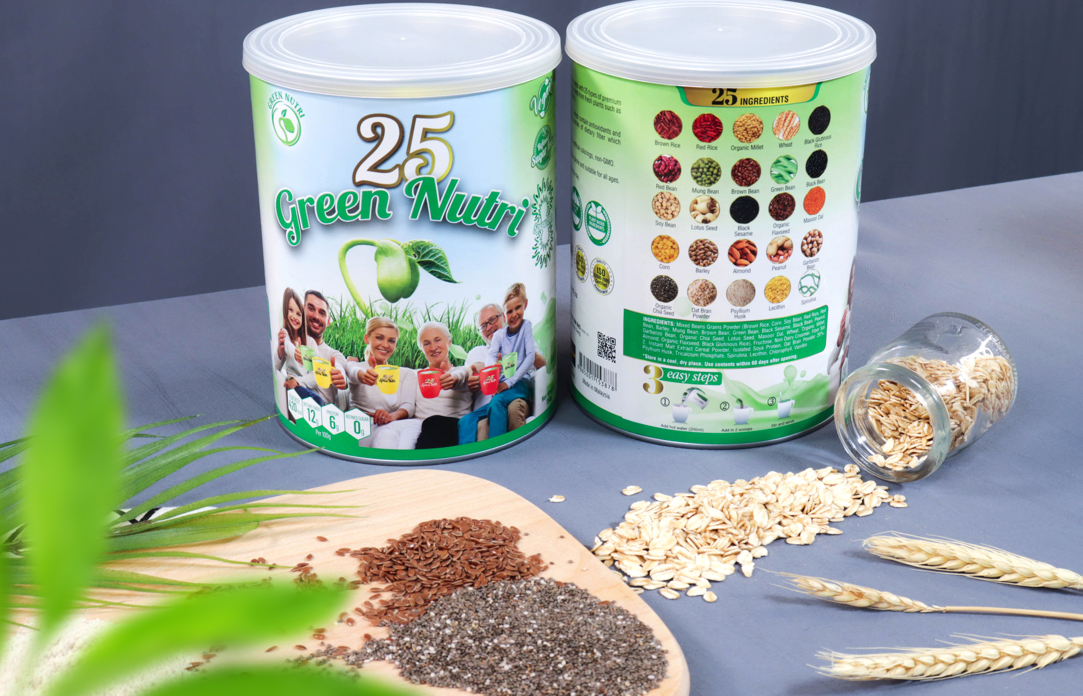 [NHẬP KHẨU CHÍNH HÃNG] SỮA HẠT 25 GREEN NUTRI DẠNG LON 750G