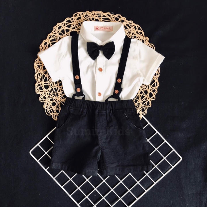 Set công tử bé trai mẫu sét yếm cho bé trai 3 chi tiết dành cho bé sơ sinh 0 – 12 tháng SUMIN KIDS – No Brand >>> top1shop >>> lazada.vn