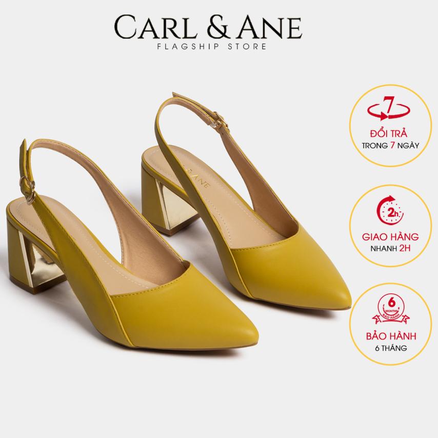 Carl & Ane - Giày cao gót thời trang mũi nhọn phối dây kiểu dáng basic cao 7cm CL001 (YE) giá rẻ