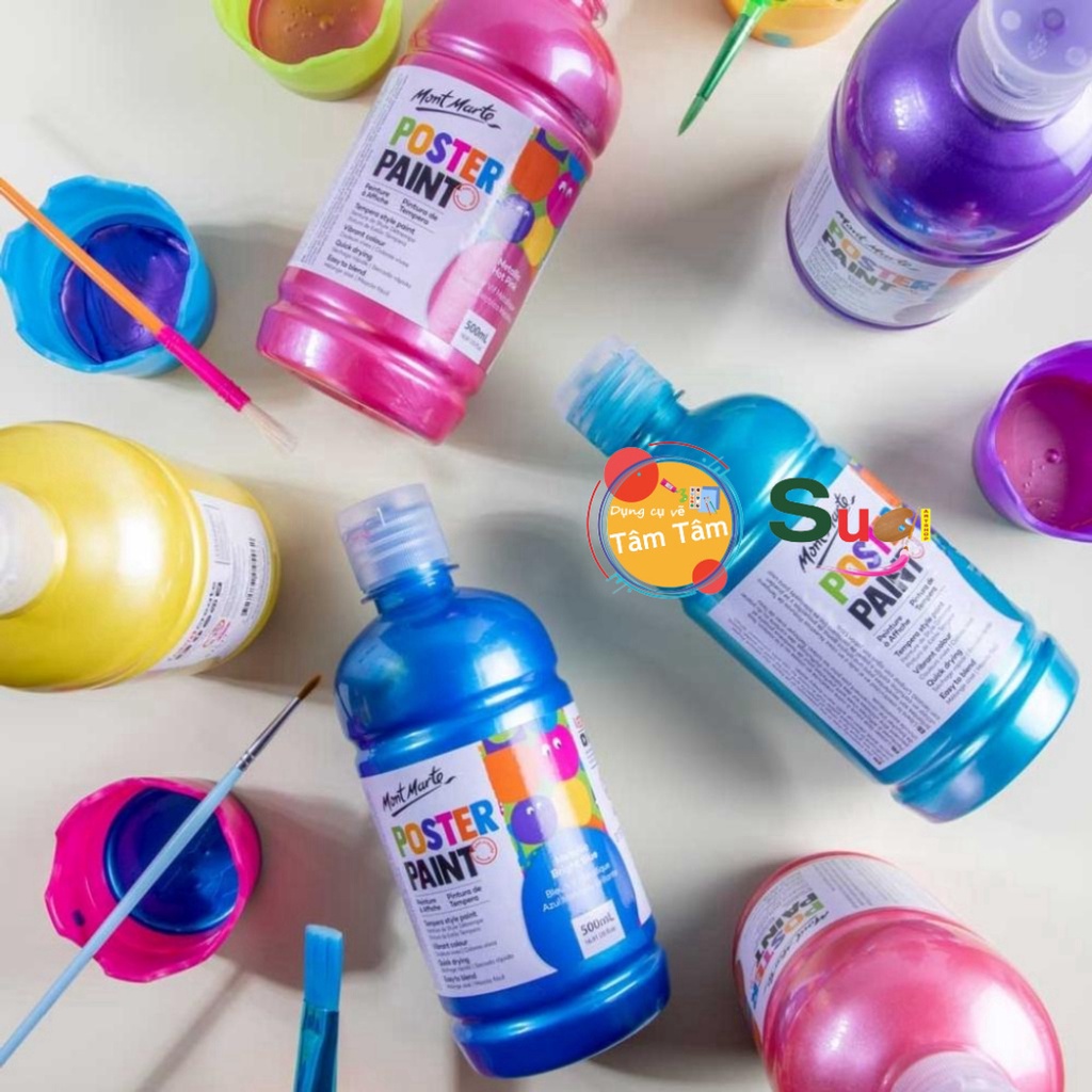 [ TÂM TÂM ] Màu Poster Paint Mont Marte 500ml ( Metallic Poster , Fluoro Poster )