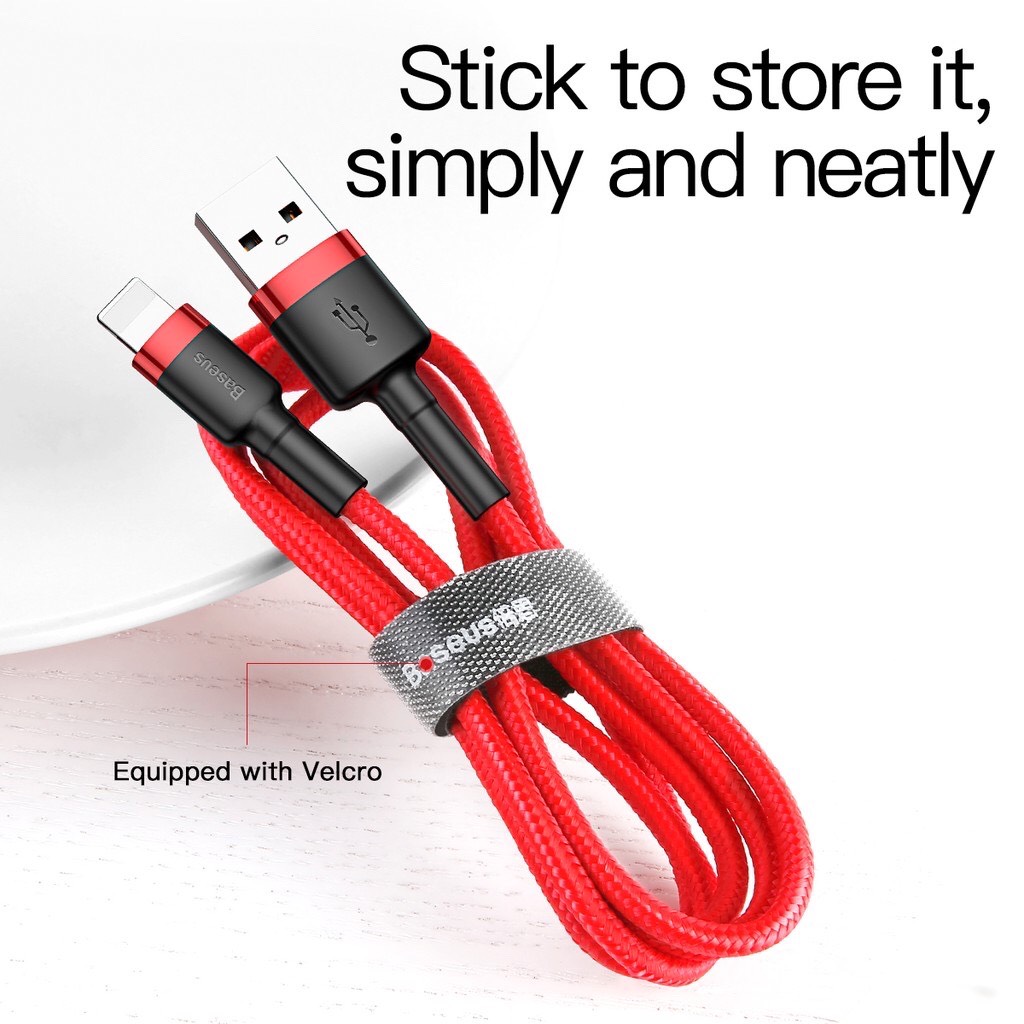 Cáp sạc nhanh Lightning siêu bền dùng cho iPhone - Baseus Cafule Cable