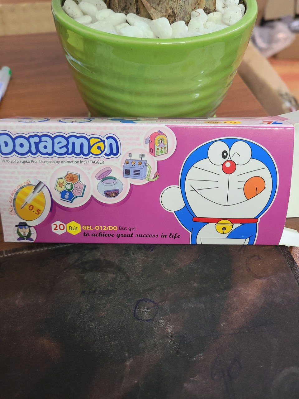 Bộ 10 Cây Bút Gel Doremon Mực Tím ( Ngòi 0,5mm )