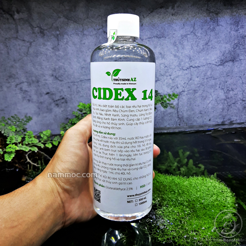 Cidex 14 - dung dịch diệt rêu hại cho bể thuỷ sinh