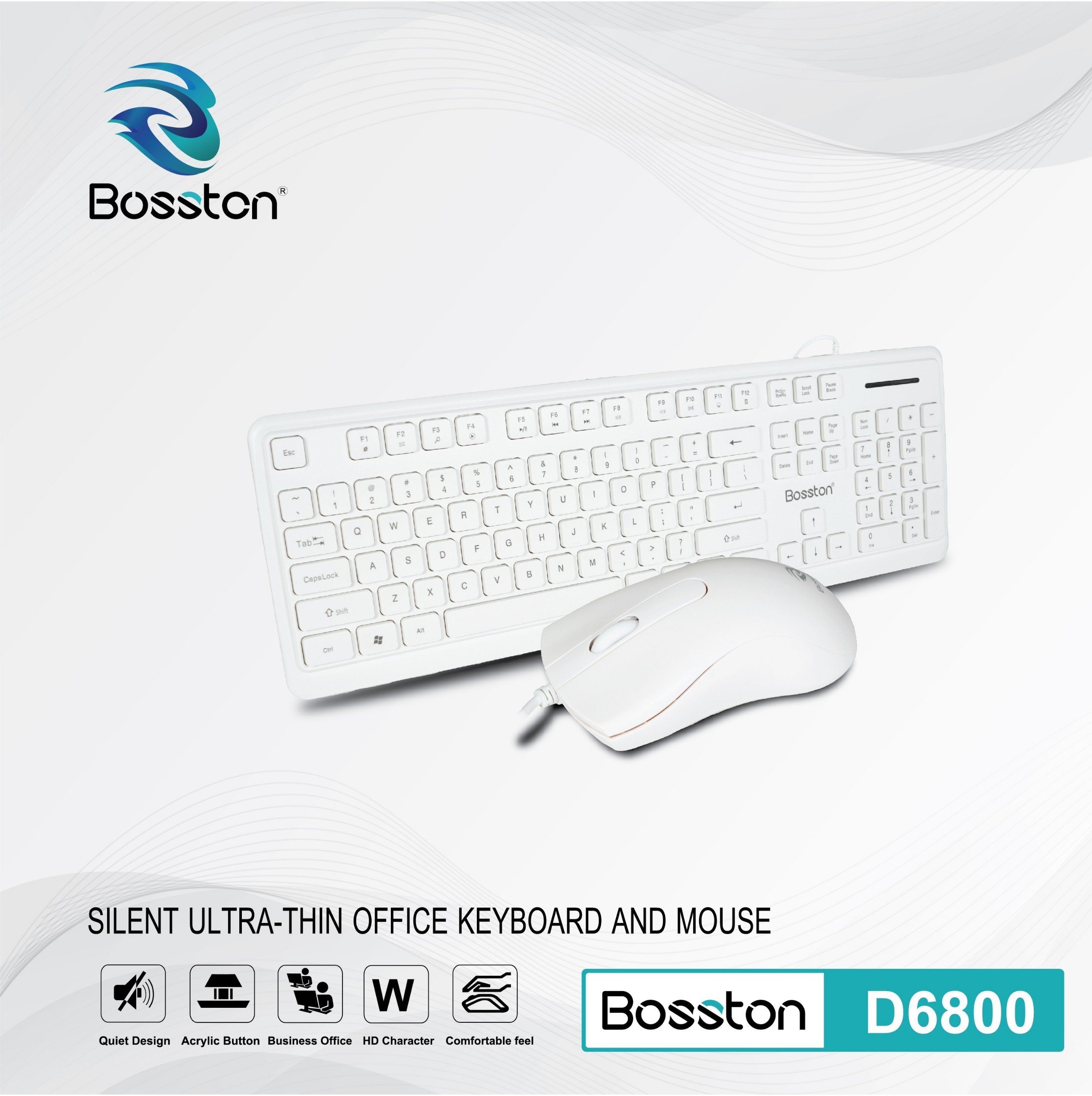 Bộ bàn phím và chuột văn phòng Bosston D6800 có dây - NHẤT TÍN Computer