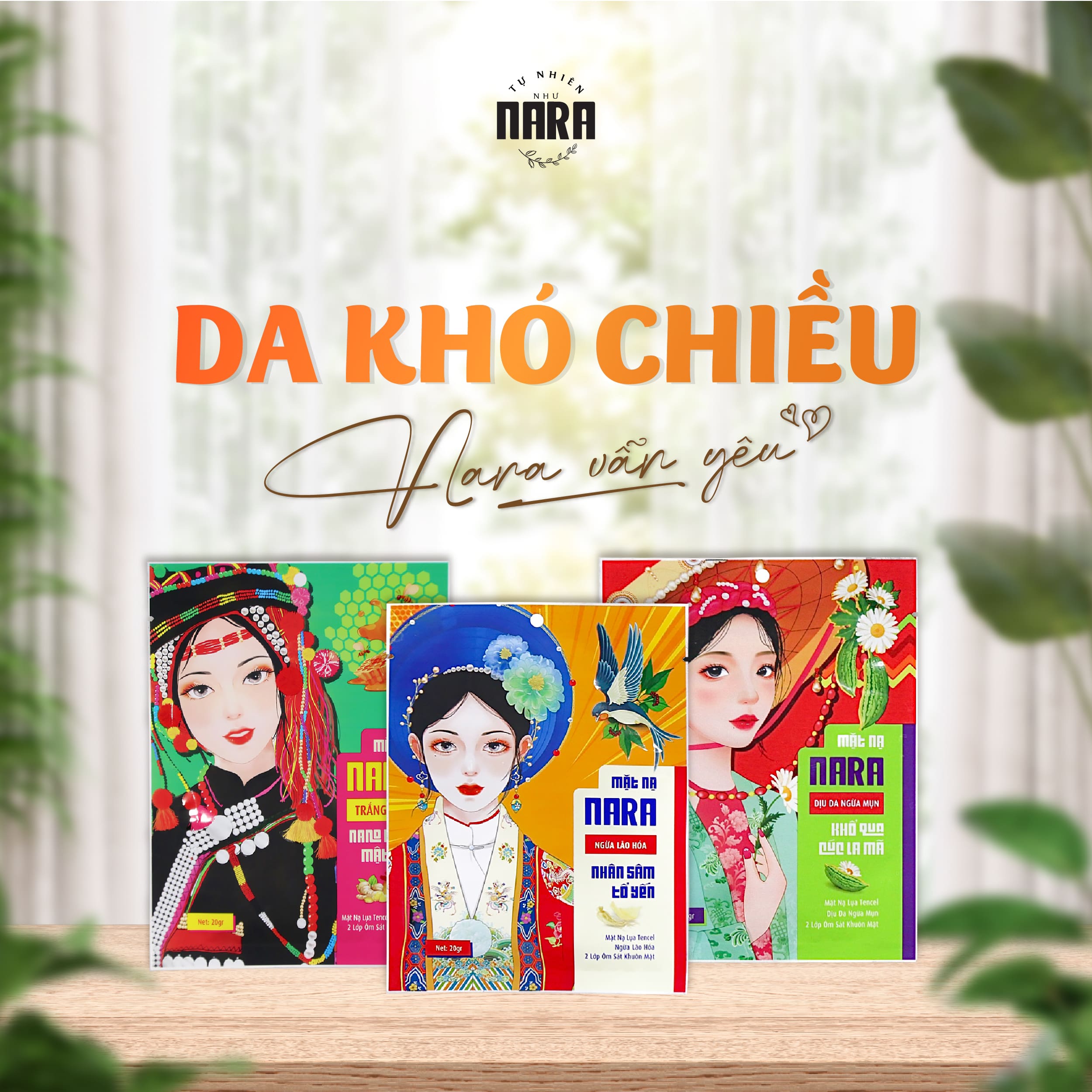 COMBO 3 miếng mặt nạ NARA mỗi loại