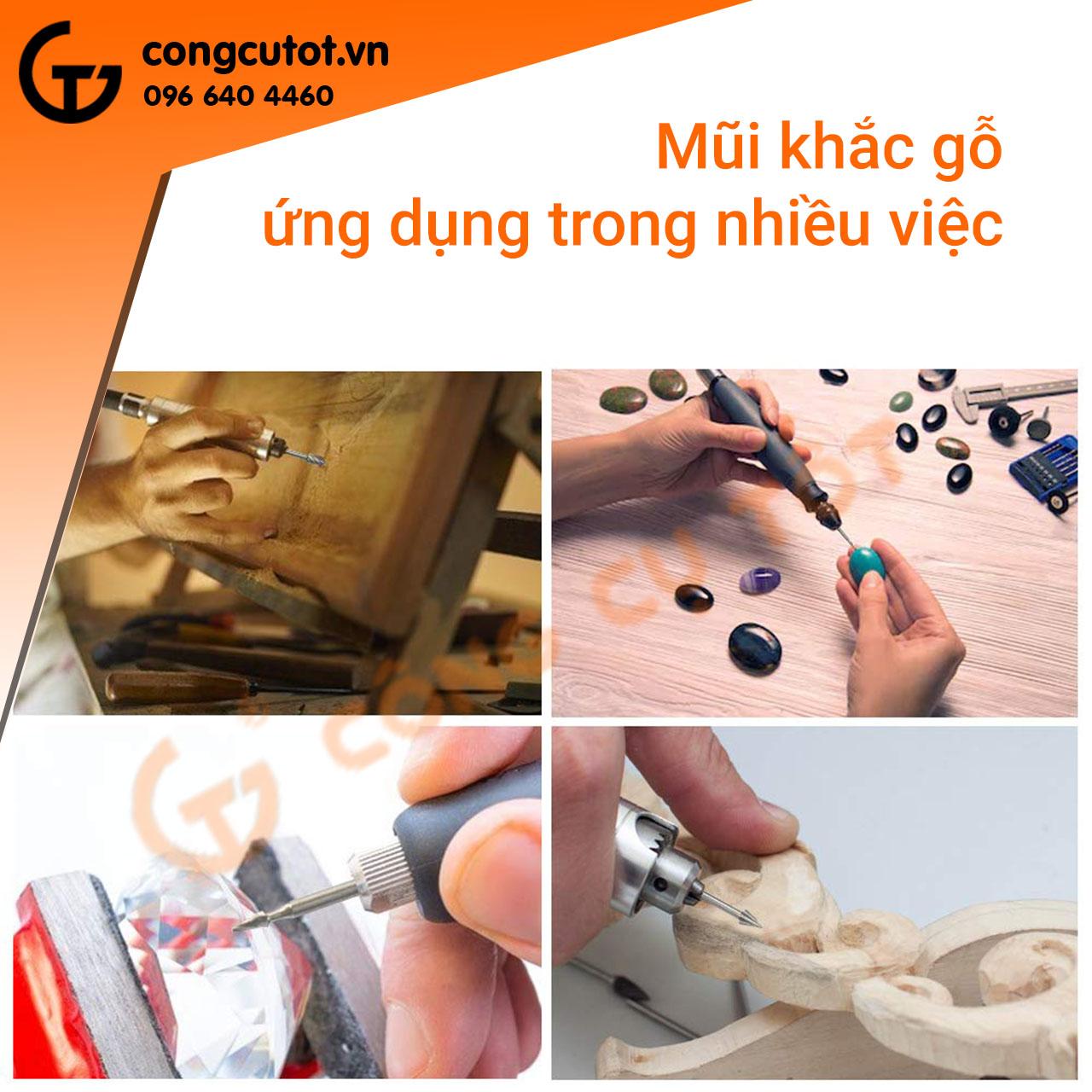 Bộ 10 mũi mài khắc gỗ