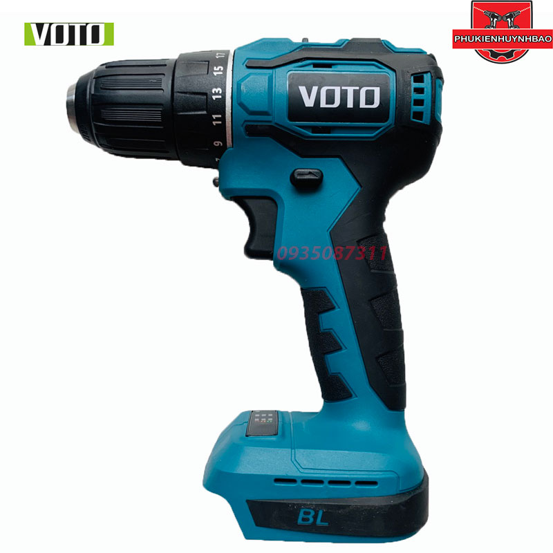 Thân Máy Khoan Pin 21V VOTO Động Cơ Không Chổi Than Đầu Kẹp Autolock Chân Pin Makita