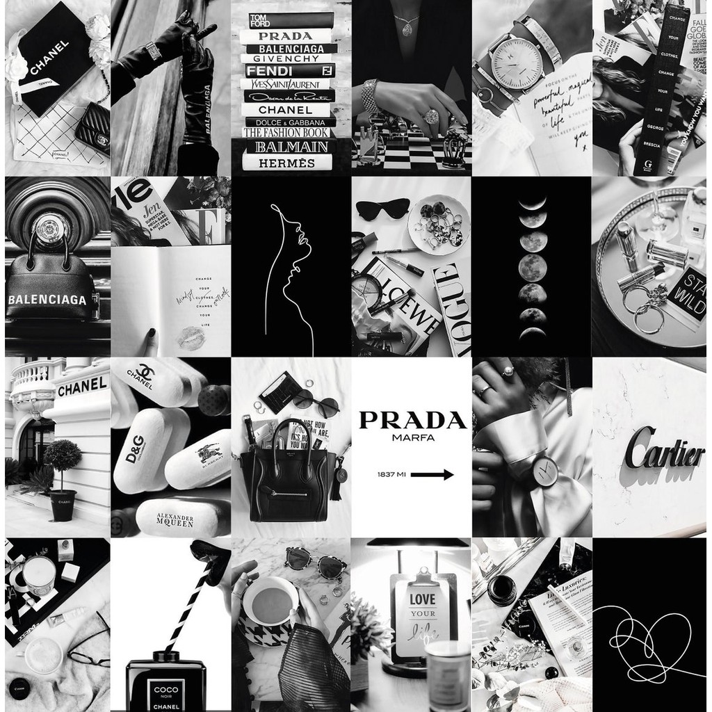 [FREESHIP EXTRA] Wall Collage dán tường trang trí decor phòng ngủ - theme Black n White