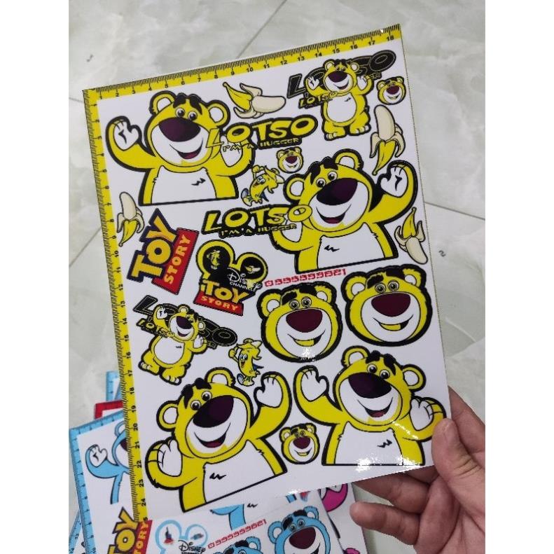Combo Nguyên Tấm Decal Gấu Dâu Losto Mini
