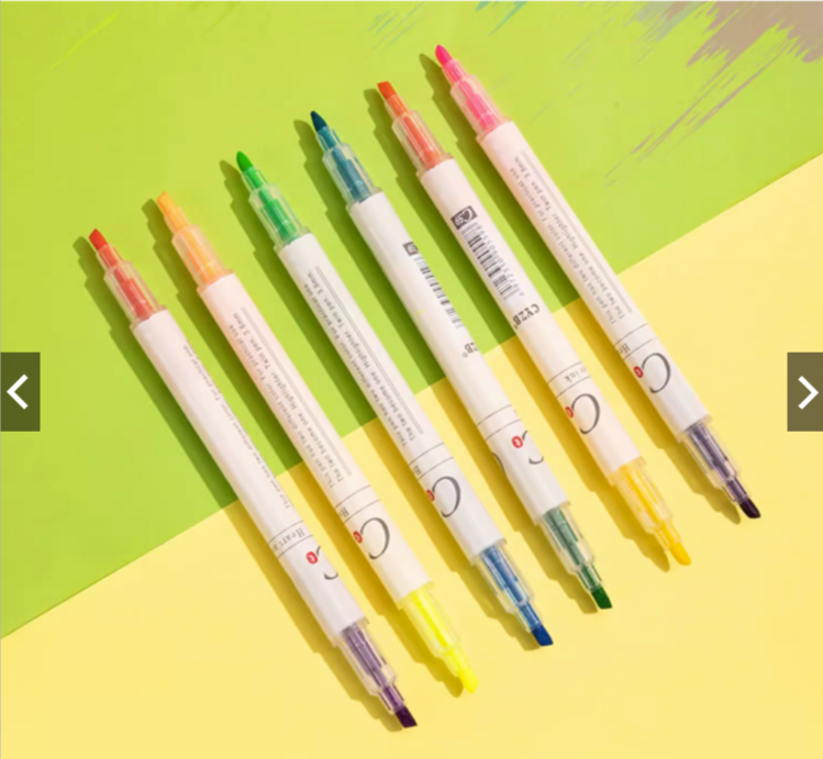 Set 3/6 bút highlight 2 đầu đánh dấu màu Pastel, VPP TUE MINH bút nhớ nhiều màu
