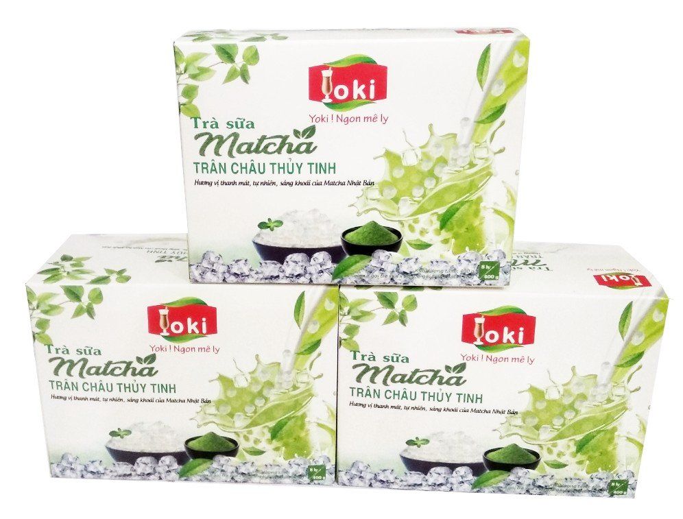 [HCM]Trà sữa Matcha trân châu thủy tinh Yoki 400g