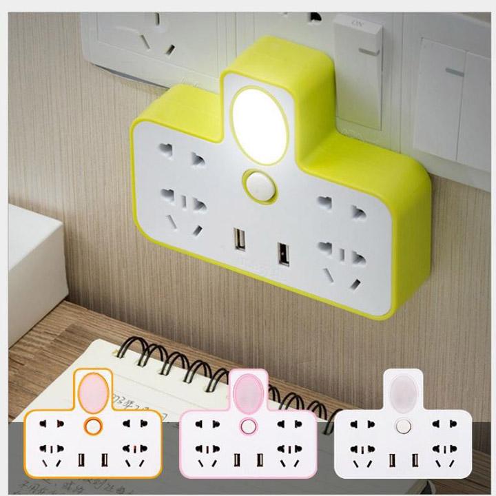Bộ chia ổ điện Ổ cấm điện 2 cổng USB - có đèn ngủ