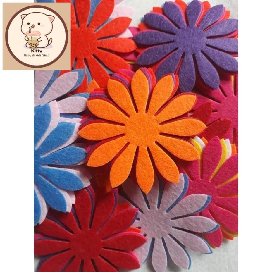 Hoa vải nỉ dập sẵn 7cm (100 bông)