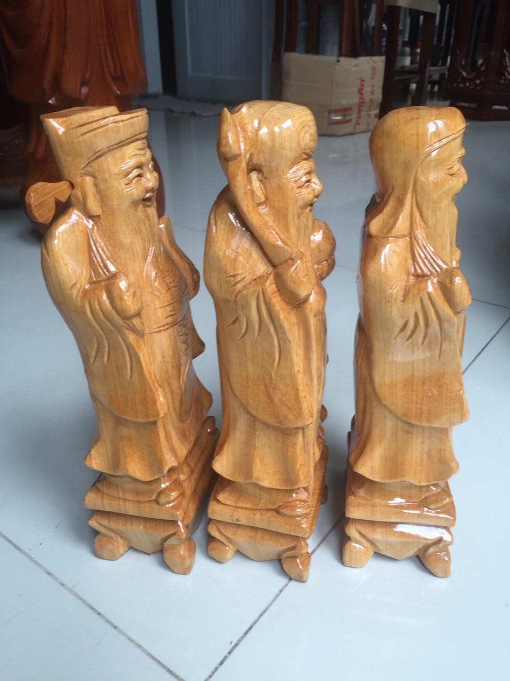 [HCM]Tượng phước lộc thọ rời gỗ pêmu cao 30cm x ngang 9cm x sâu 8cm đem lại tài lộc phúc đức cho gia chủ