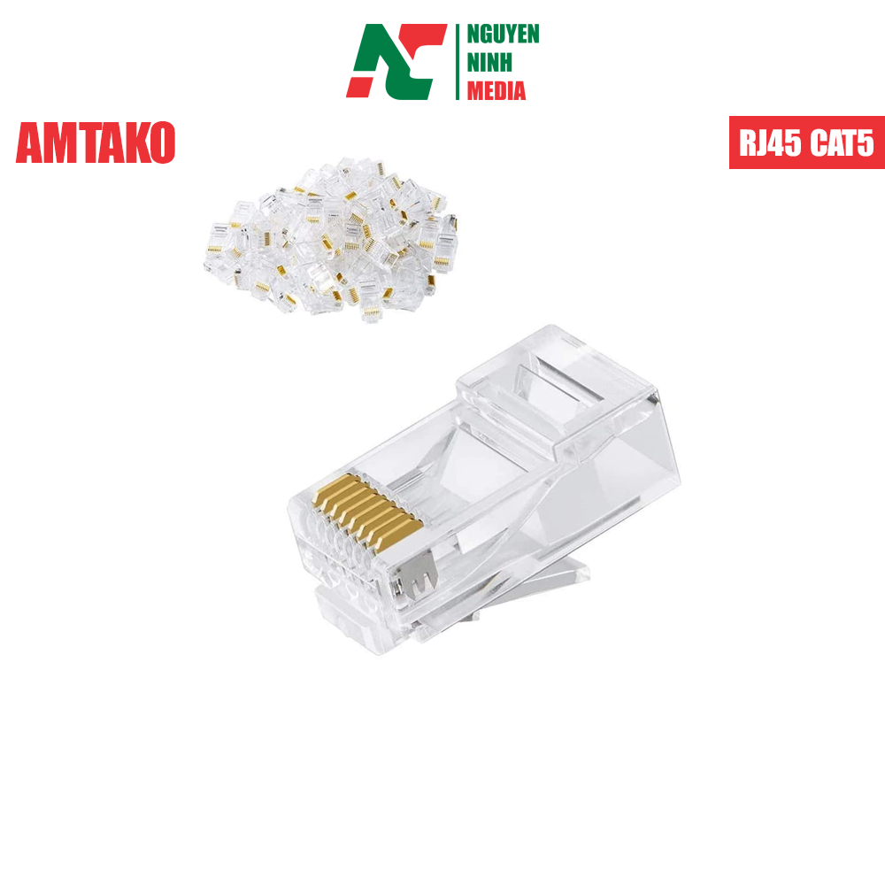 Đầu Bấm Mạng RJ45 Cat5e AMTako (100 Hạt)