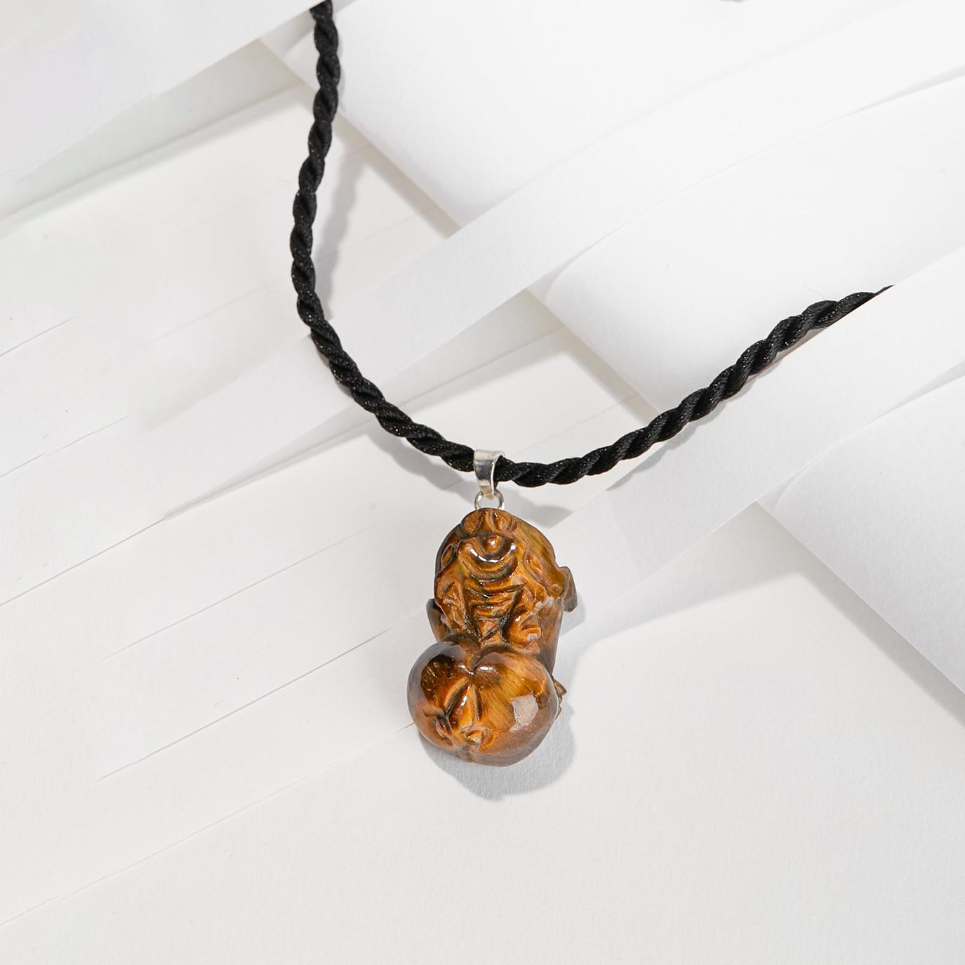 [HCM]Mặt dây chuyền đá mắt hổ vàng nâu tỳ hưu mệnh thổkim (màu vàng nâu) - Ngọc Quý Gemstones