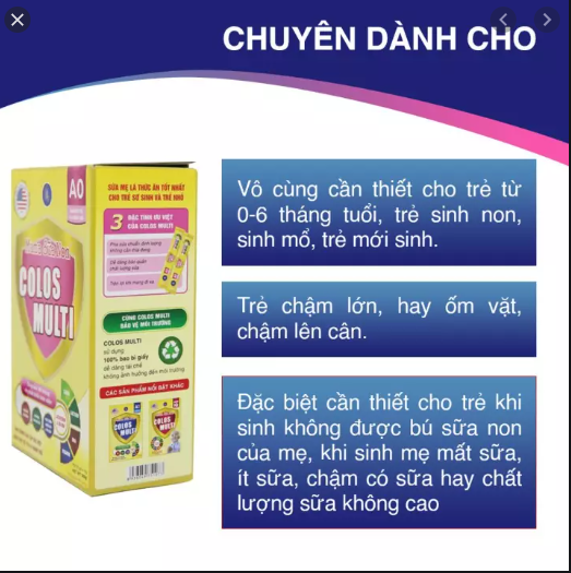 Sữa Non Mama Colos Multi A0 hộp 350g