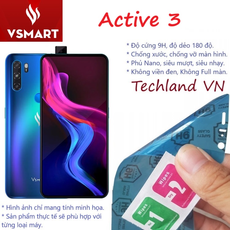 Cường Lực Phủ Nano Vsmart Active 3 - Trong Suốt, Không Full Màn, Không Viền Đen