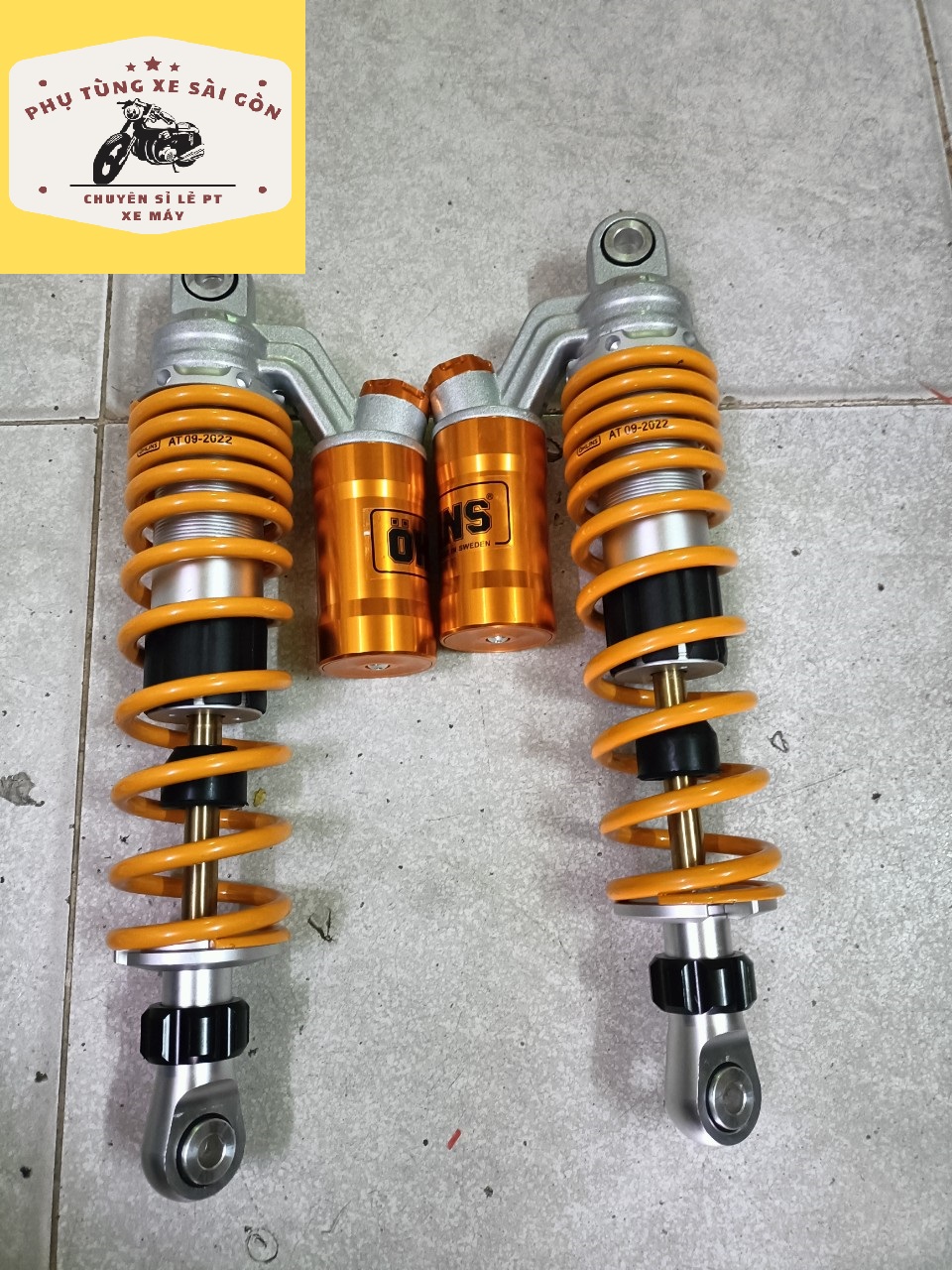 Phuộc sau Ohlins bình dầu cho xe Dream, Wave, Sirius