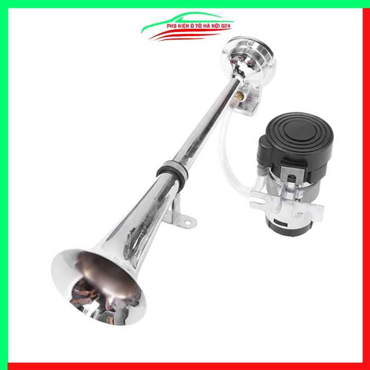 Còi hơi, kèn sinh hơi ô tô 12v / 24v mạ chrome không gỉ hw-1207a 60w dài 38cm âm thanh to rõ ràng