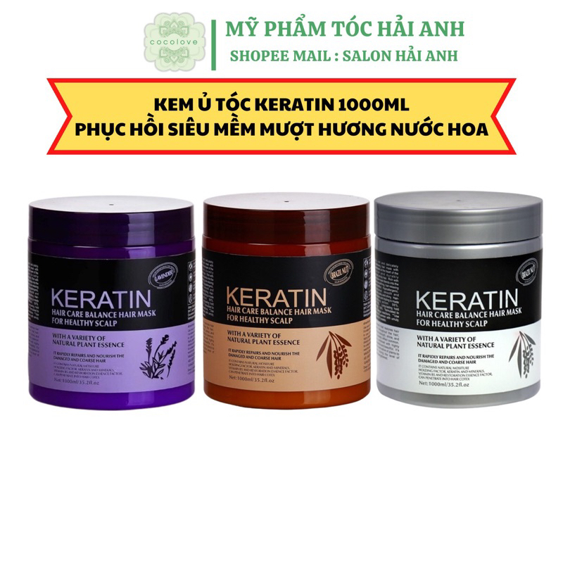 Kem ủ tóc KERATIN COLLAGEN 1000ML LAVENDER BRAZIL NUT