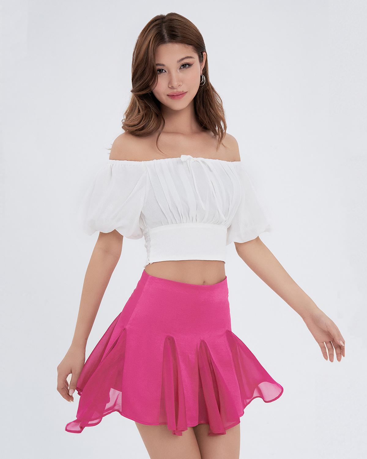 Chân váy lụa SheByShj màu hồng - Pinky Skirt