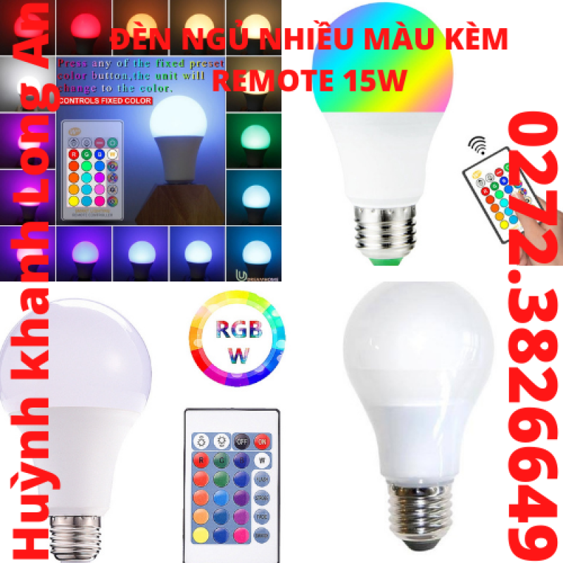 BÓNG ĐÈN LED NGỦ NHIỀU MÀU KEFMREMOTE 15W