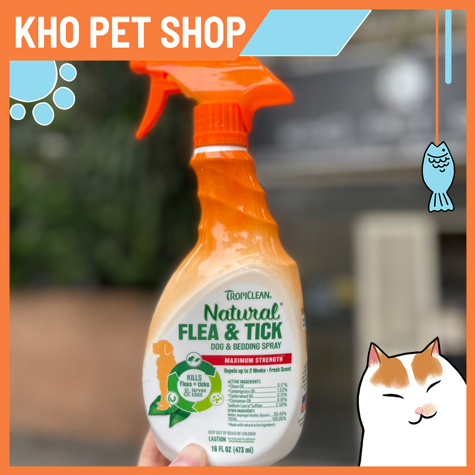 Xịt ve rận cho chó Tropiclean: Dog & Bedding