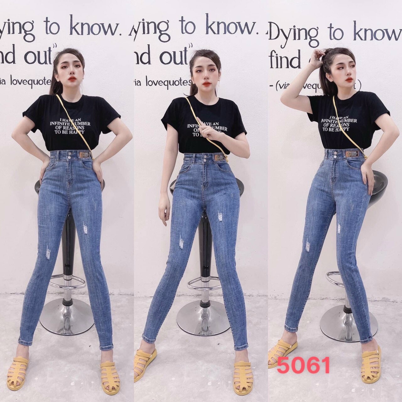 Quần jean nữ vải co giãn thoải mái chuẩn hàng shop không phai màu không xù lông jnu5061