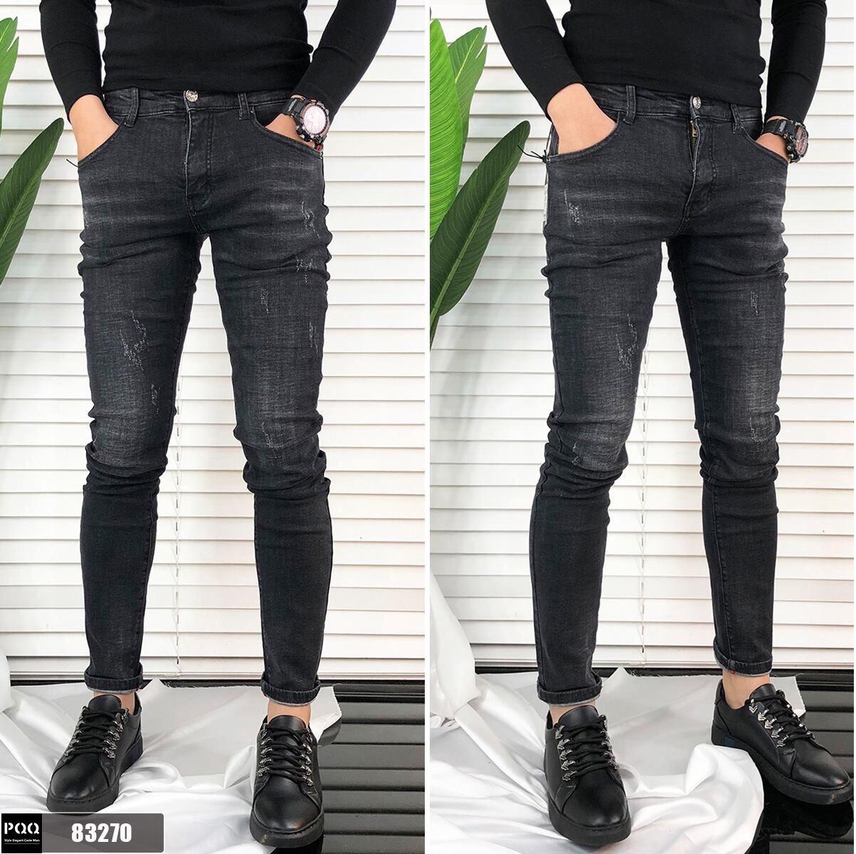 quần jean nam đen xám xước 184 + 2509