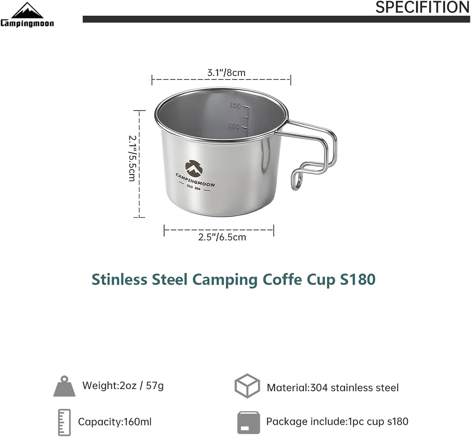 Ly, cốc uống nước Campingmoon S180 (160ml)
