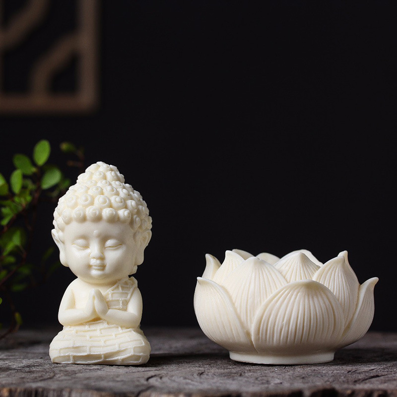 Tượng phật mini, tượng phật ngồi đài sen, để ô tô decor nhà bàn làm việc cầu bình an may mắn tượng adida thích ca mâu ni
