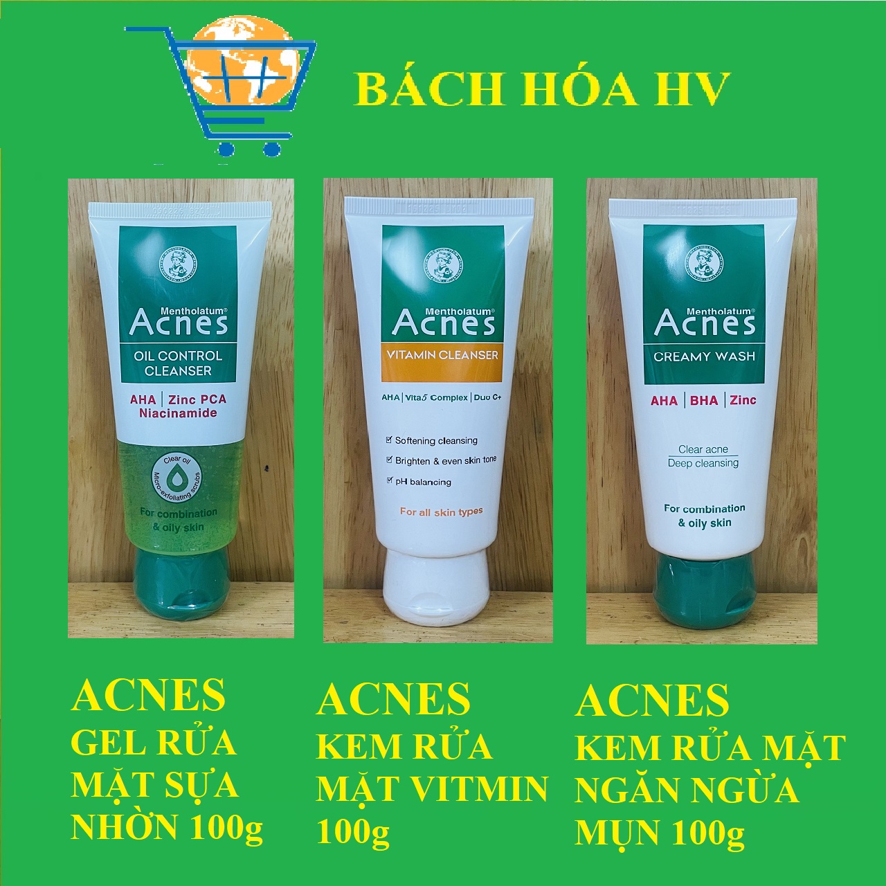 ACNES Gel, Kem rửa mặt 100g - BACH HOA HV