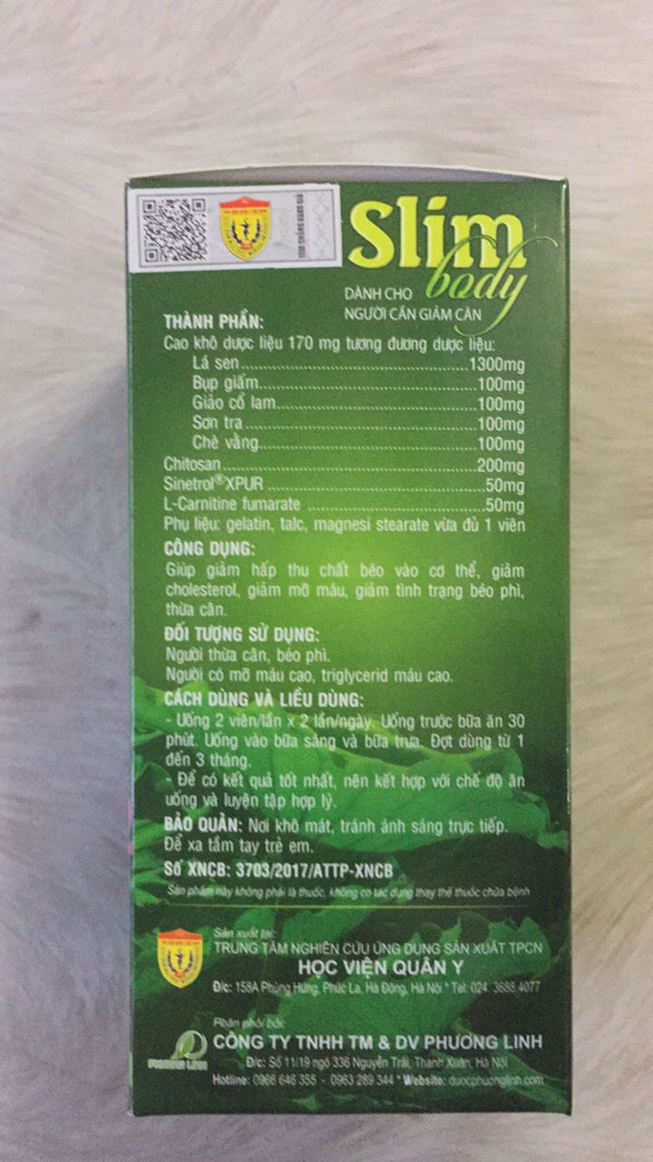 Giảm cân slim body học viện quân y