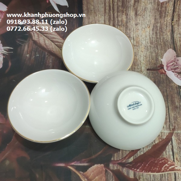 chén chấm sứ minh long viền chỉ vàng - chén chấm sứ minh long