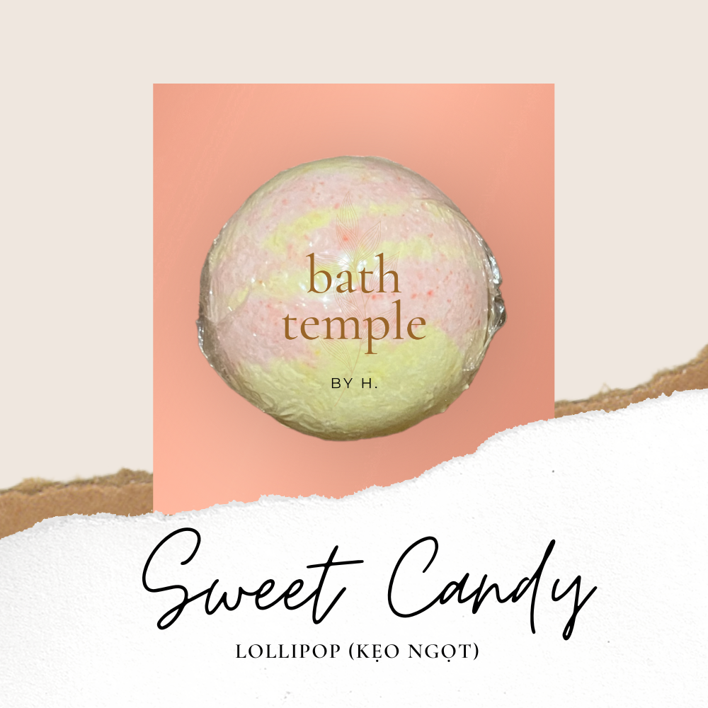 Bom tắm cho bồn tắm Bath bomb - Lollipop Kẹo ngọt - bath temple