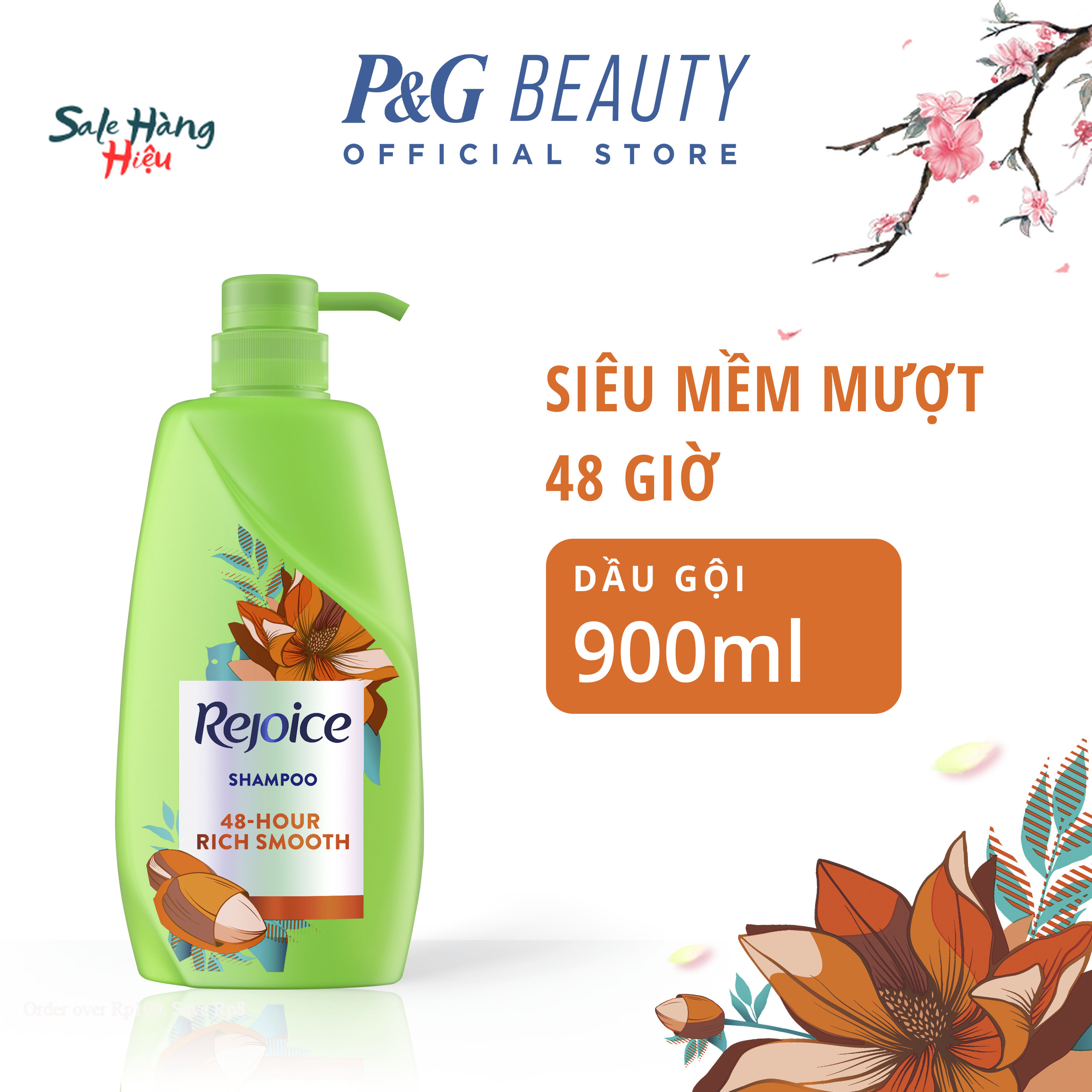Chai dầu gội rejoice 900ml siêu mềm mượt 48 giờ - chai 900ml- hàng nhập khẩu thái lan