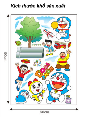 Decal dán tường Doremon và các bạn