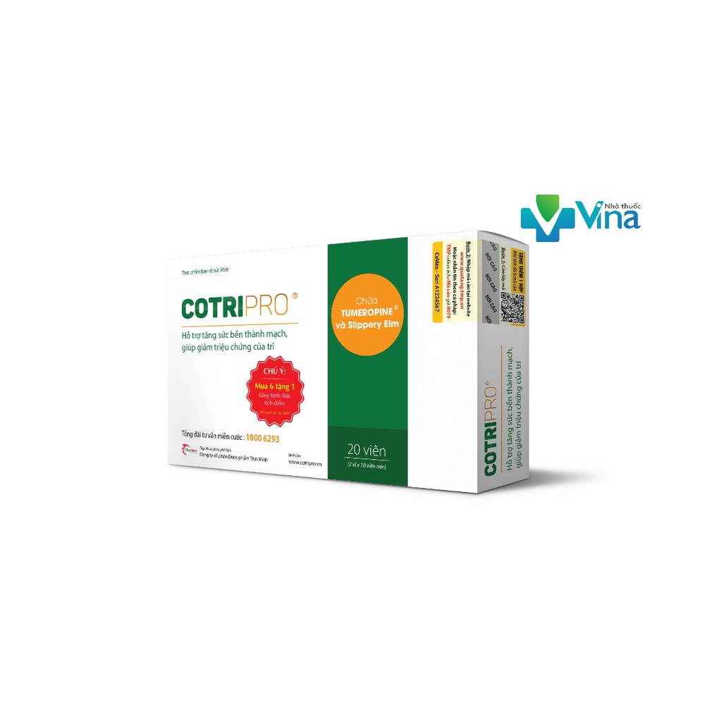 Cotripro - viên uống hỗ trợ bệnh trĩ hiệu quả . 2 vỉ x 10 viên