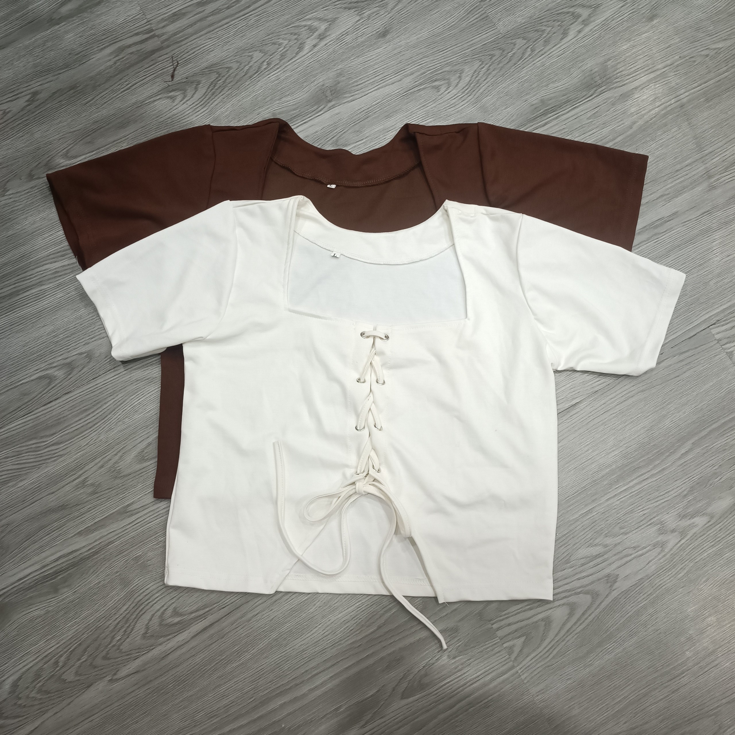 Áo cổ U đan dây nút MẮT CÁO nữ bigsize