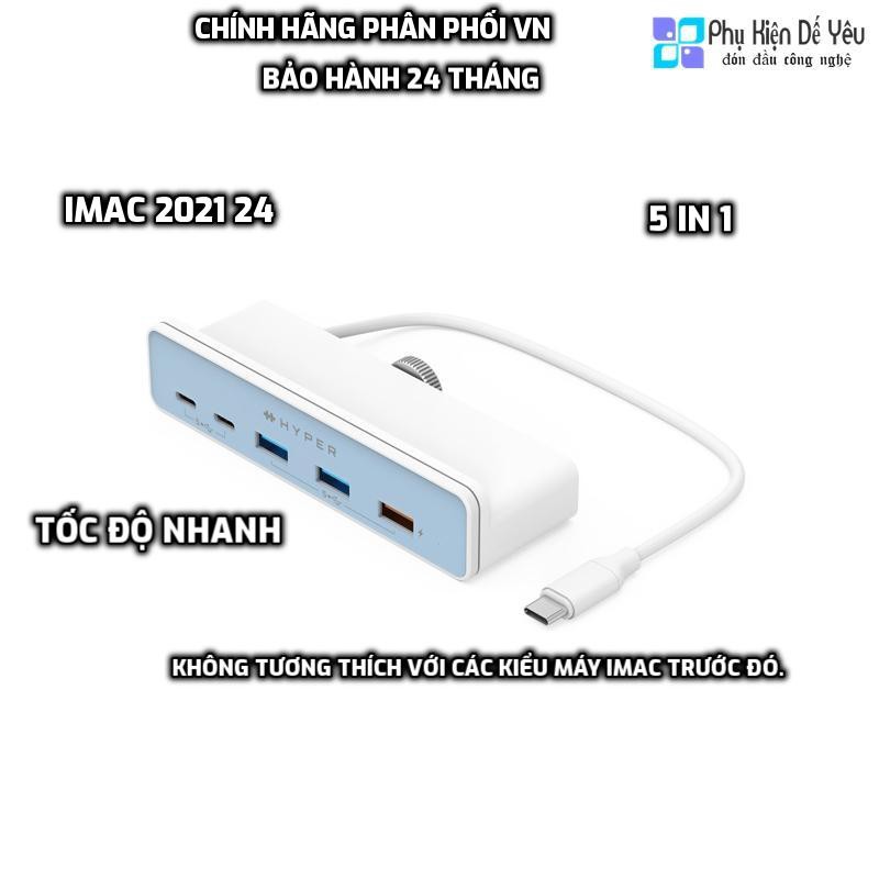Bộ chuyển đổi HYPERDRIVE 5-in-1 USB-C Hub cho iMac 24 [CHÍNH HÃNG PHÂN PHỐI VN, BẢO HÀNH 24 THÁNG]