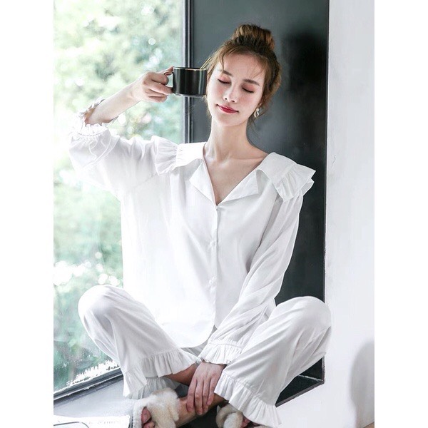 Bộ ngủ lụa dài tay cao cấp Eleni ( DT03) ⚡️FREE SHIP⚡️