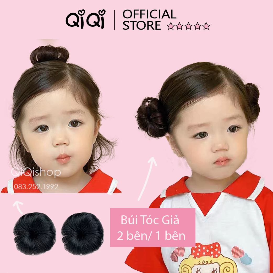 Búi tóc giả cho bé gái 1 cặp - Kẹp búi tóc giả 2 bên cho bé Qiqishop
