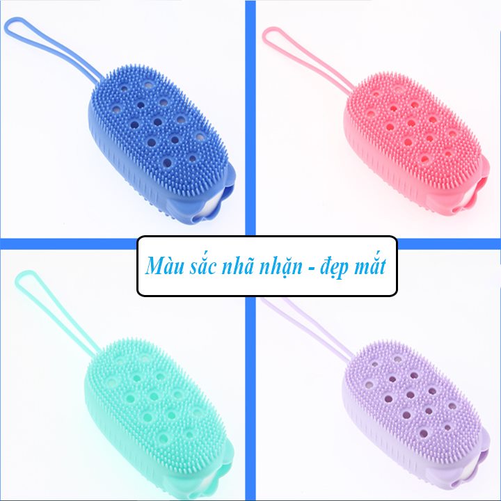 Bông Tắm Silicon Tạo Bọt 2 Mặt
