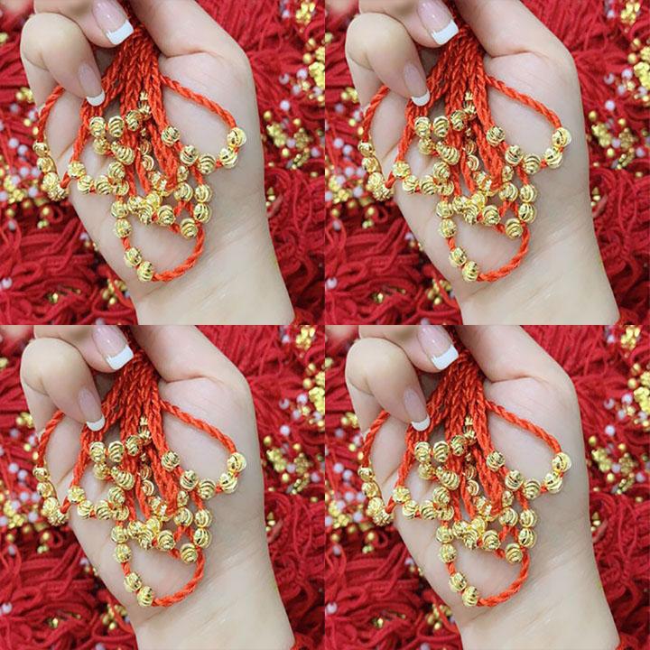 [HCM]Vòng đeo tay 5 hạt châu may mắn - DÂY ĐỎ