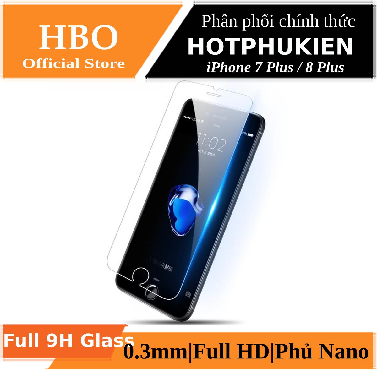 [HCM]Miếng dán kính cường lực iPhone 7 Plus / 8 Plus hiệu HBO (độ cứng 9H mỏng 0.3mm hạn chế bám vân tay) - Phân phối bởi Hotphukien